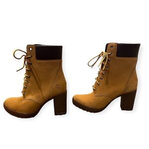 NWOT Woman’s Timberland Glancy Boots 6” Wheat Nubuck Tan Suede Boot- Sz 7.5